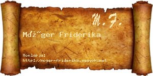 Móger Friderika névjegykártya
